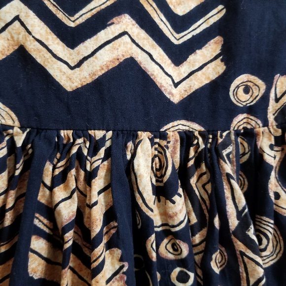 Passports Of Pier 1 Imports dress Small Aztec tribal print midi boho VINTAGE - Picture 5 of 11